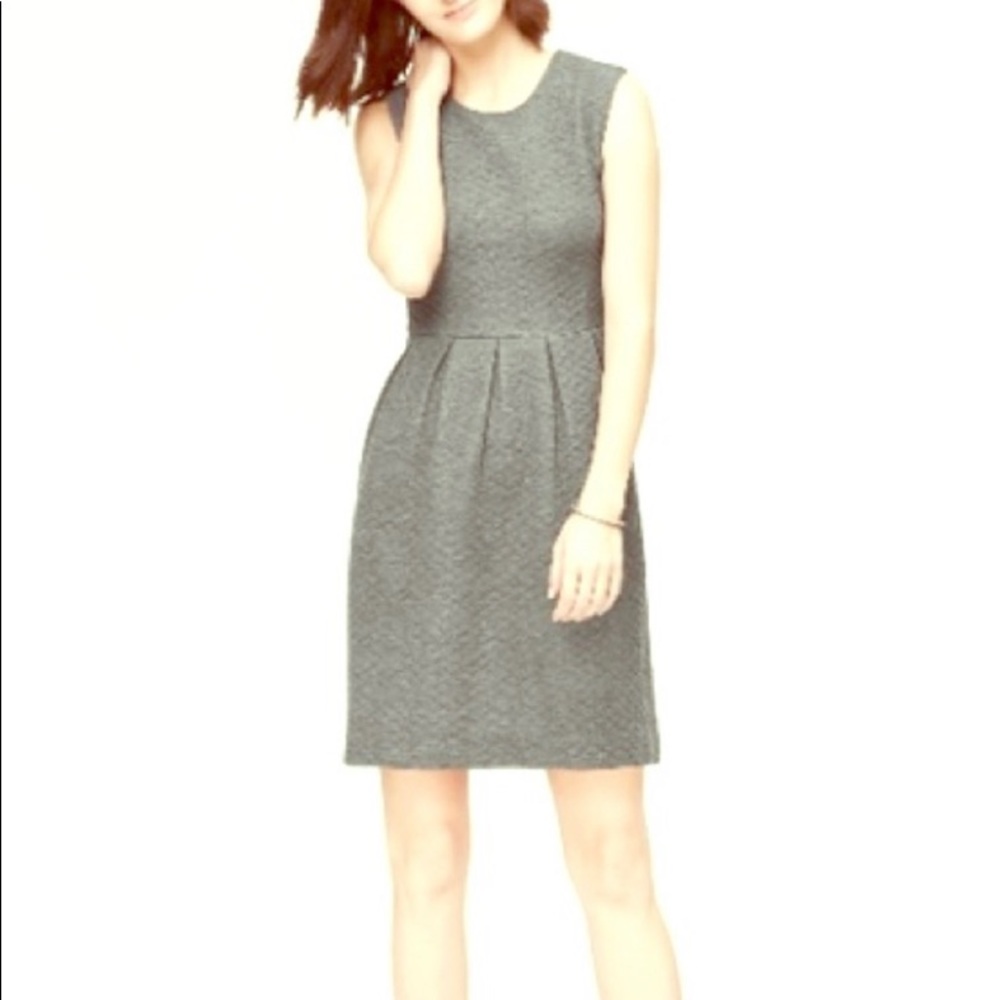 Loft, gray quilted sleeveless dress.